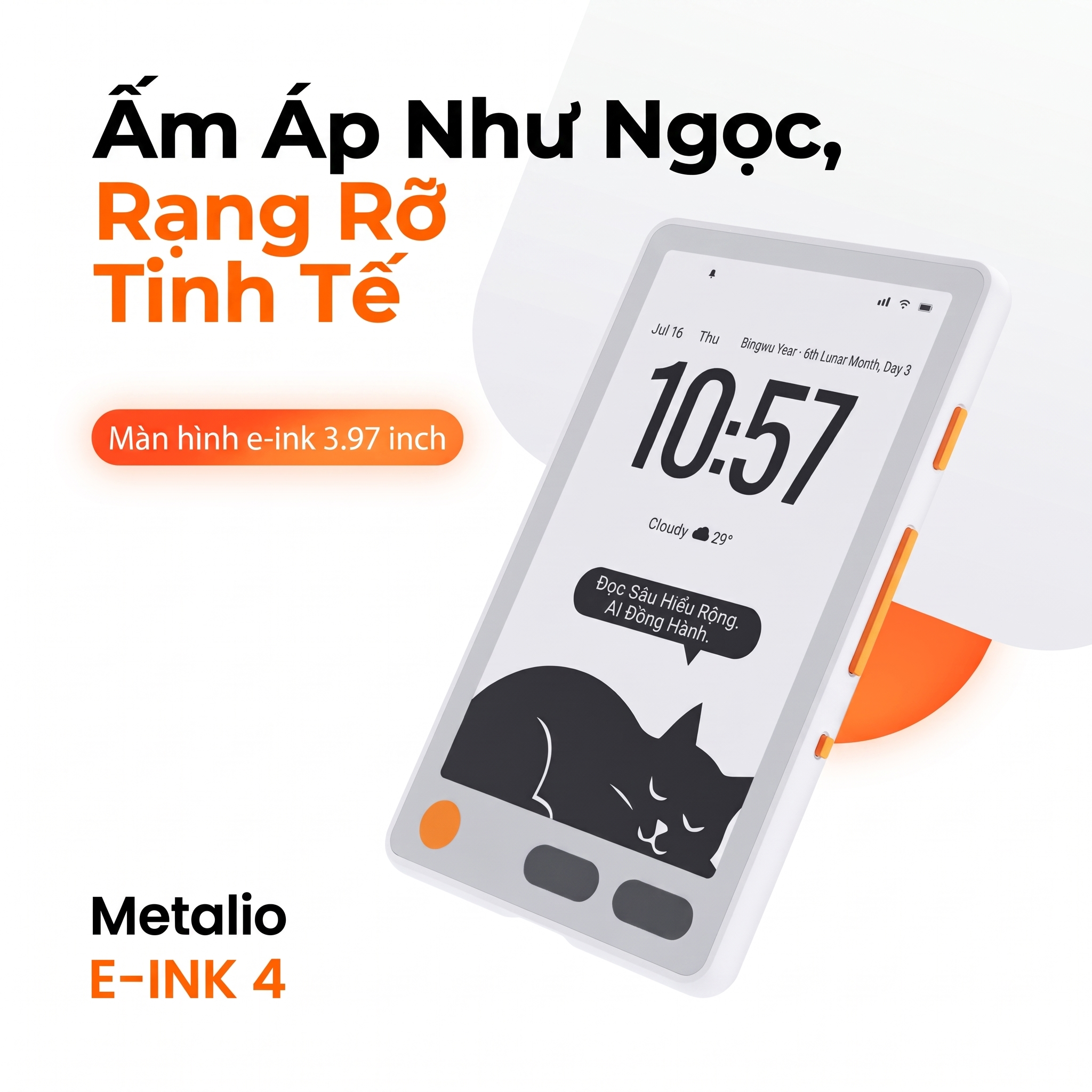Màn hình 3.97 inch sắc nét hiển thị chữ mịn
